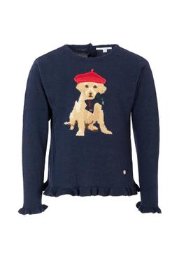 Patachou Blue Sweater For Girl With Dog