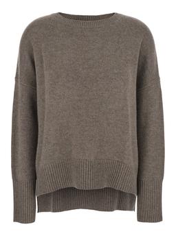 Lisa Yang mila Grey Sweater With Ribbed Trim In Cashmere Woman