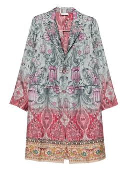 Pierre-Louis Mascia Silk Printed Single-breasted Coat