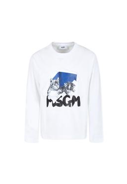 MSGM White T-shirt For Girl With Logo