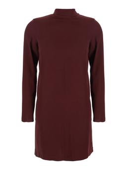 Mauro Grifoni Bordeaux Dress With High Neck And Rear Scarf Embellishment In Fabric Woman