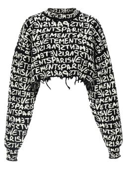 vetements Paris Monogram Cropped Sweater