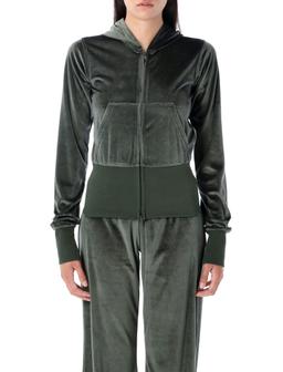 Balenciaga Bistretch Velvet Zip-up Hoodie