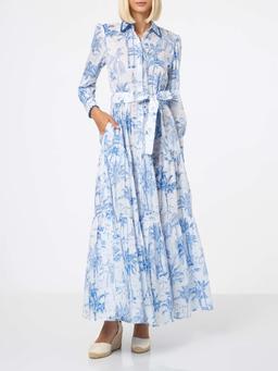 MC2 Saint Barth Woman Long Dress With Toile De Jouy Print