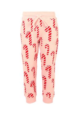 Stella McCartney Kids Pink Sweatpants For Girl With Candy Canes