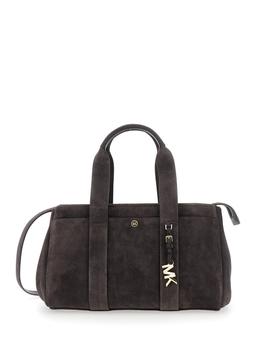 Michael Kors Collection Brown Shoulder Bag With Metallic Pendant In Suede Woman