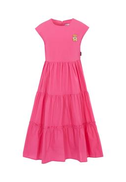 Moschino Fuchsia Dress For Girl With Teddy Bear
