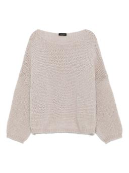 Roberto Collina Beige Long-sleeved Boat-neck Sweater