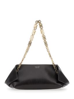 Ferragamo Brown Shoulder Bag With Logo Strap And Logo Lettering On The Front In Leather Woman