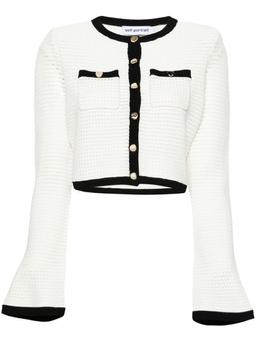 self-portrait Crochet Cropped Cardigan