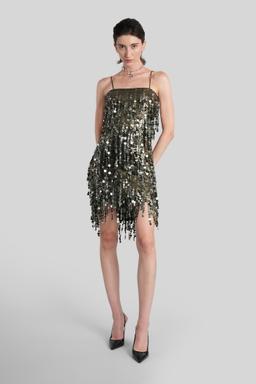 Blumarine Mini Dress In Green Polyamide