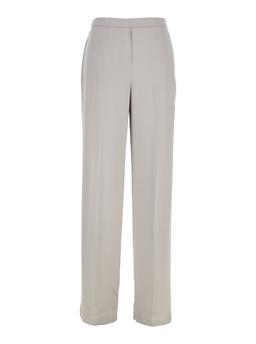 Theory Metallic Pants With Rear Elastic Waist And Wide Leg In Silk Woman