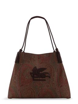 Etro Coated Canvas Shoulder Bag With Paisley Jacquard Pattern