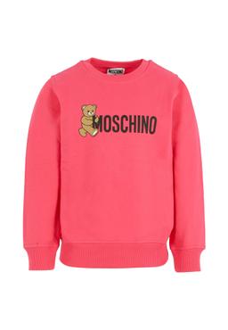 Moschino Fuchsia Sweatshirt For Girl With Teddy Bear
