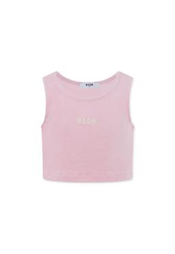 MSGM Pink Top For Girl With Logo