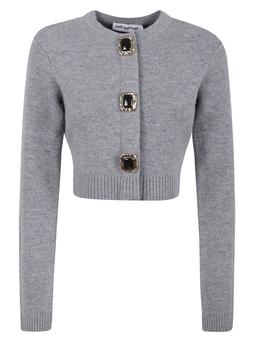 self-portrait Grey Wool Cardigan