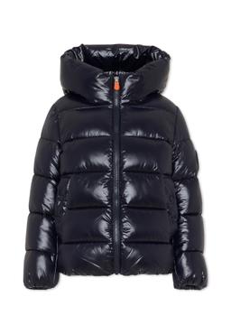 Save the Duck Blue Down Jacket For Girl With Logo