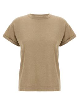 Brunello Cucinelli Lamé Cashmere T-shirt