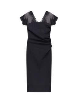 La Petit Robe Di Chiara Boni Genic Satin Pencil Dress With Lace Insert