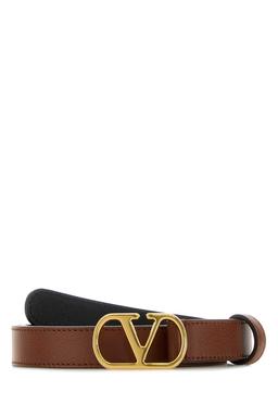 Valentino Garavani Caramel Leather Vlogo Belt