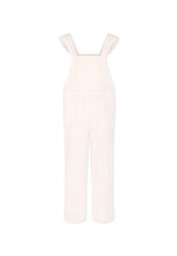 MC2 Saint Barth White Dungarees For Girl With Flowers