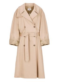 MM6 Maison Margiela Double Breasted Cotton Raincoat