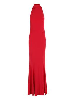 Norma Kamali Red Halterneck Midi Dress