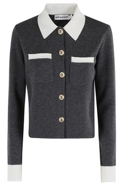 self-portrait Contrast Collar Cardigan