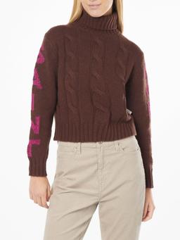MC2 Saint Barth Woman Turtleneck Braided Sweater With Saint Moritz Jacquard