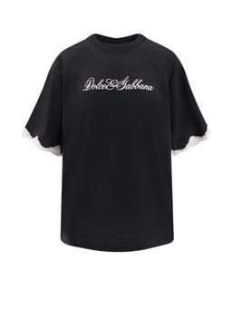 Dolce & Gabbana Cotton T-shirt With Lace Details