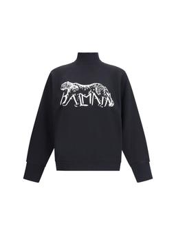 Balmain Leopard Print High-neck Sweatshirt