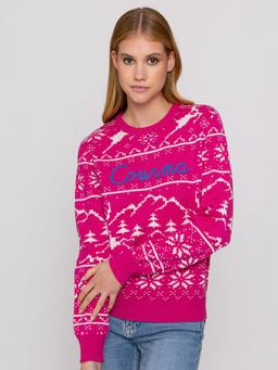 MC2 Saint Barth Woman Sweater With Norwegian Pattern And Courma Embroidery