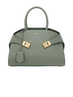 Ferragamo Ash Grey Small Hug Leather Tote Bag