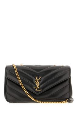 Saint Laurent Black Leather Medium Loulou Shoulder Bag