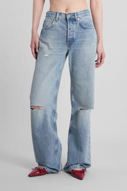 Anine Bing Hugh Jeans In Blue Cotton