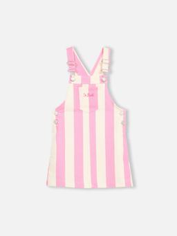 MC2 Saint Barth Girl Pink Striped Denim Short Overall Tecla Jr