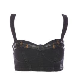 Versace Jeans Couture Baroque Buckle Denim Top