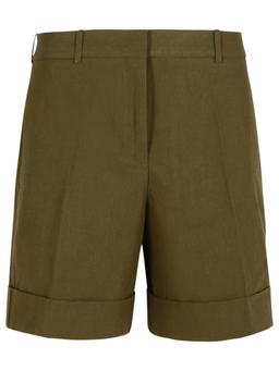 Jil Sander Green Linen Shorts