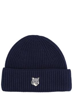 Maison Kitsuné Beanie With Fox Patch