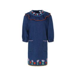 Stella McCartney Kids Blue Dress For Girl With Flowers