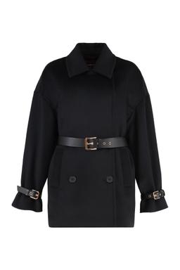 Max Mara Studio Pausa Double-breasted Virgin Wool Coat