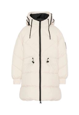 MSGM Ivory Down Jacket For Kids With Logo