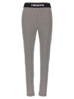 Paco Rabanne Monogram Jacquard Logo Waistband Leggings