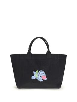 Ganni Shopper Xxl Pocket Dog Print
