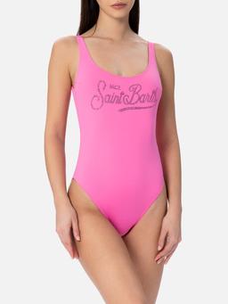 MC2 Saint Barth Woman Scoopback One Piece Swimsuit Lora With Rhinestones