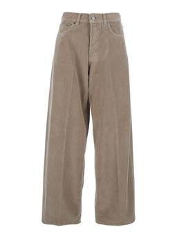 Haikure bethany Brown Ribbed Knit Pants With Wide Leg In Cotton Woman