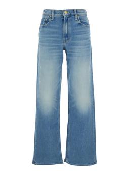 Mother the Zipper Sneak Blue Jeans With Belt Loops And Wide Leg In Denim Woman