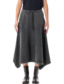 Our Legacy Lounge Cotton Skirt With Asymmetric Hem