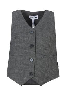 Molo Grey Waistcoat For Girl With Lurex