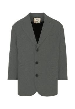 Douuod Gray Jacket For Girl With White Logo